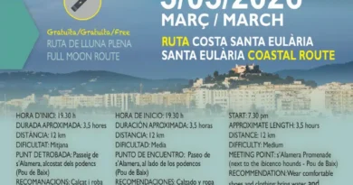 Caminada sota la lluna plena per la costa de Santa Eulària