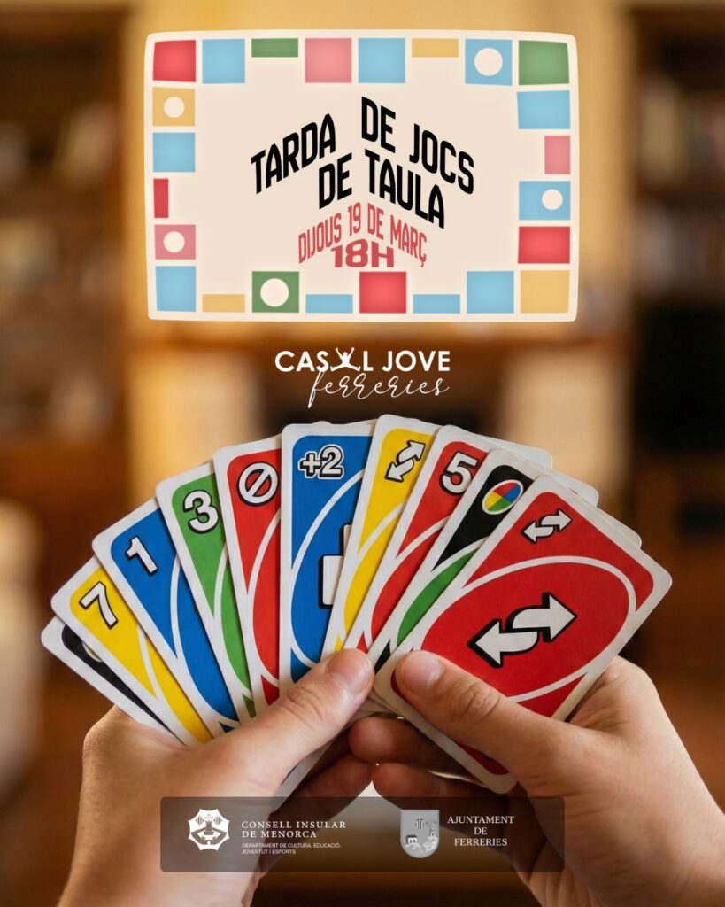 El Casal Jove de Ferreries organitza una tarda de jocs de taula