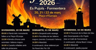 Es Pujols celebra les Falles 2026 amb tres dies de festa popular a la plaça d’Europa