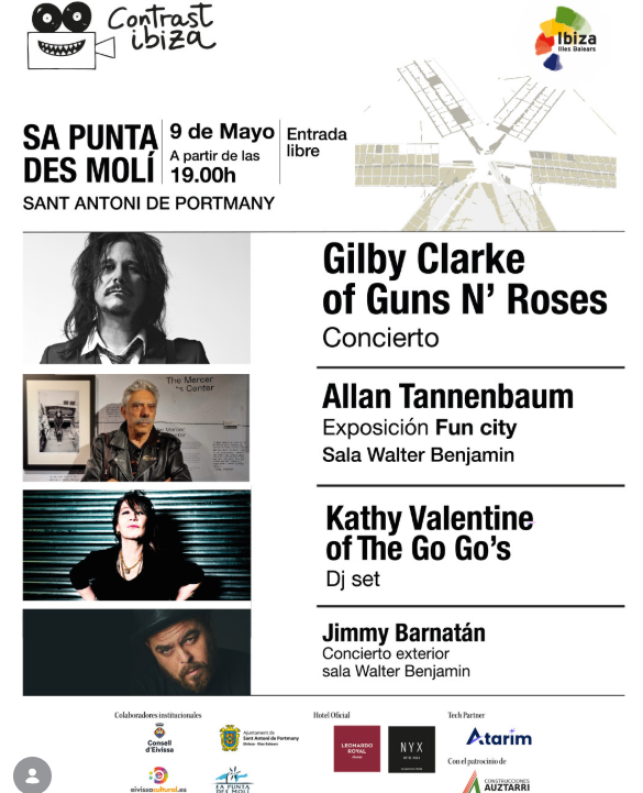 Contrast Ibiza porta música i art a Sa Punta des Molí amb Gilby Clarke i Kathy Valentine