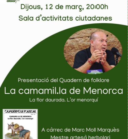 Presentació del quadern de folklore La camamil·la de Menorca a Alaior