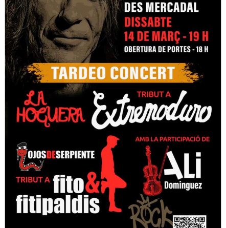 Es Mercadal acull un tardeo concert amb tributs a Extremoduro i Fito & Fitipaldis