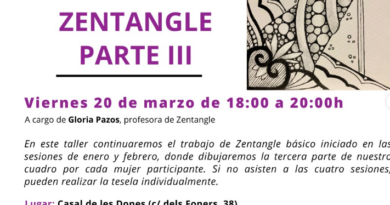 Taller de Zentangle al Casal de les Dones: creativitat i relaxació amb la tercera sessió del curs bàsic