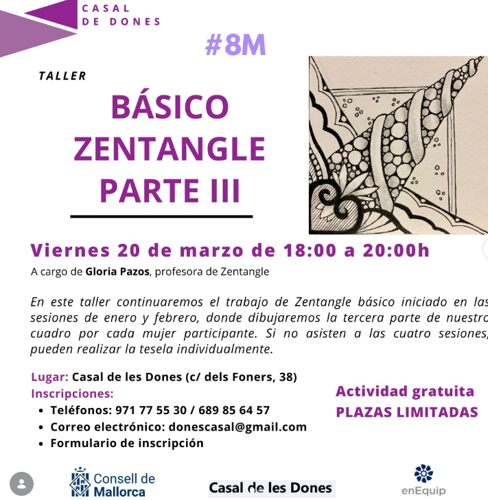 Taller de Zentangle al Casal de les Dones: creativitat i relaxació amb la tercera sessió del curs bàsic