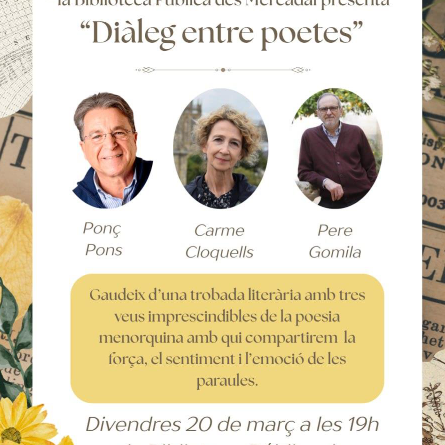 “Diàleg entre poetes” a Es Mercadal per celebrar el Dia de la Poesia