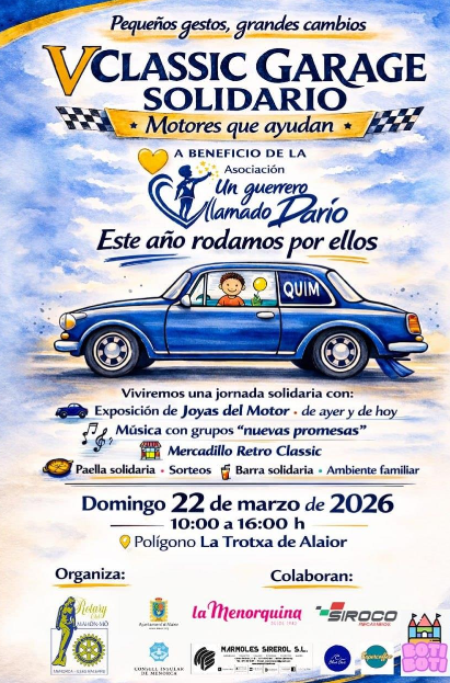 Alaior acull el V Classic Garage Solidari a benefici d’una causa solidària