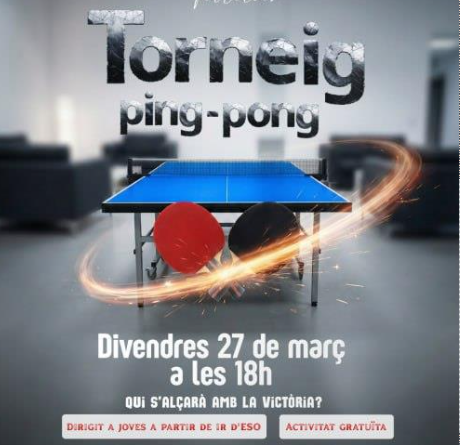 Torneig de ping-pong al Casal Jove de Ferreries