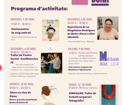 Sineu commemora el 8M amb una setmana plena d’activitats culturals i reivindicatives