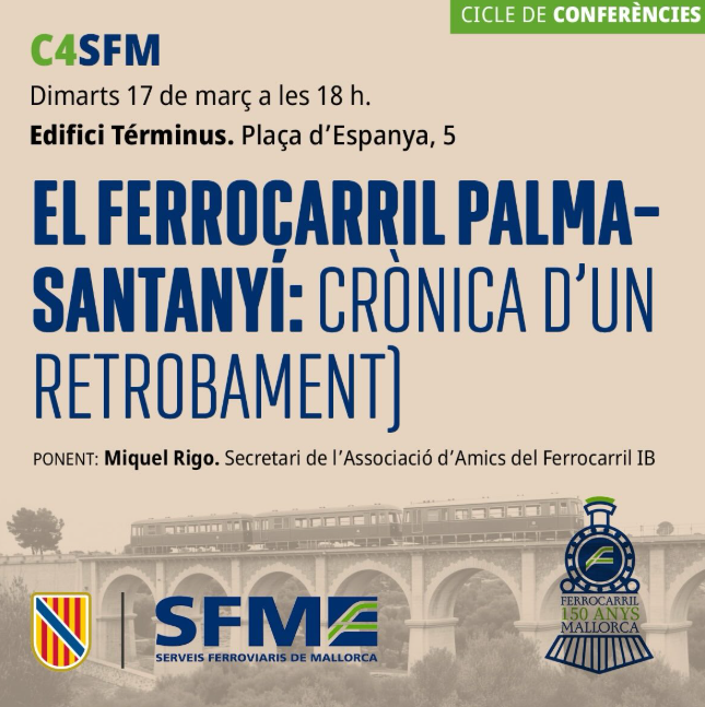 Una conferència recorda el ferrocarril Palma–Santanyí a l’edifici Términus
