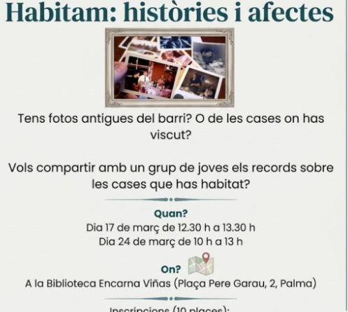 “Habitam: històries i afectes”, tallers intergeneracionals per recuperar la memòria del barri a Pere Garau