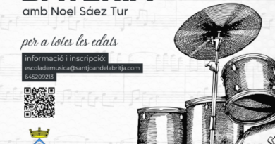 Masterclass de bateria amb Noel Sáez Tur a l’Escola de Música de Sant Joan