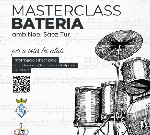 Masterclass de bateria amb Noel Sáez Tur a l’Escola de Música de Sant Joan