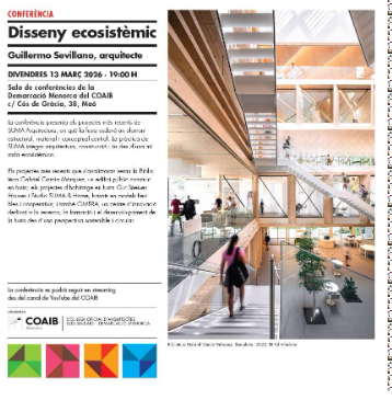 Guillermo Sevillano oferirà la conferència “Disseny ecosistèmic” al COAIB de Palma