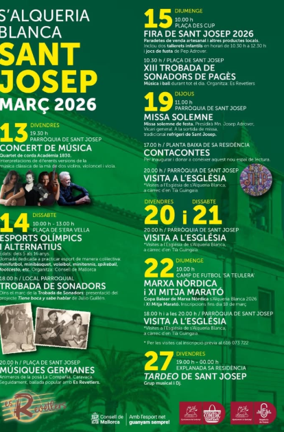 S’Alqueria Blanca celebra la Fira de Sant Josep 2026 amb música, tradició i activitats populars