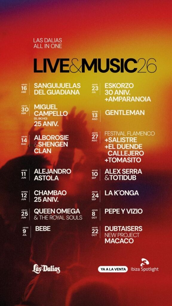 Las Dalias Live Music 2026: música en directe amb ànima a Eivissa