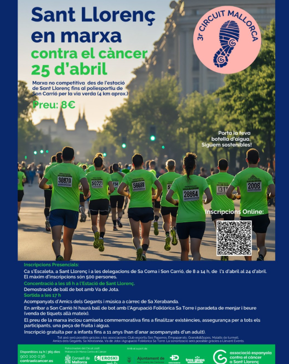 Sant Llorenç en marxa contra el càncer: esport i solidaritat el 25 d’abril