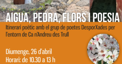 Aigua, pedra, flors i poesia”: itinerari poètic a Ca n’Andreu des Trull