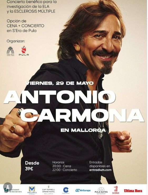 Antonio Carmona actuarà a Pula Golf en una vetllada solidària única
