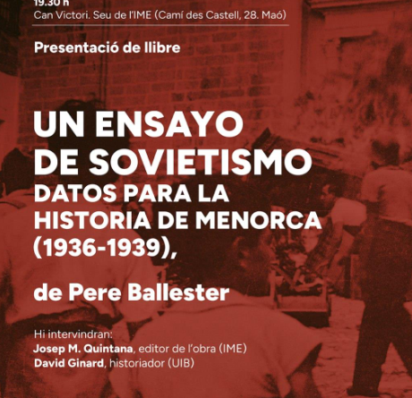 L’IME presenta un llibre sobre la història de Menorca durant la Guerra Civil