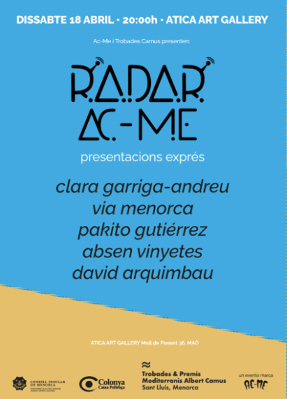 RADAR AC-ME arriba a Maó amb presentacions exprés de creativitat i talent local