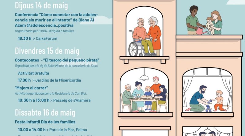 El Govern celebrarà la Setmana de les Famílies amb una gran festa infantil al Parc de la Mar