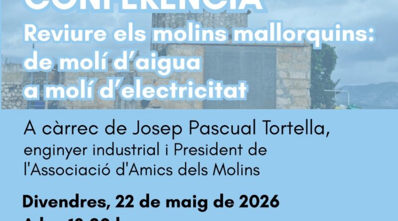 El Museu de Mallorca acollirà una conferència sobre la recuperació dels molins mallorquins i el seu futur energètic