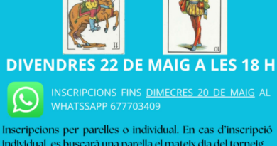 La Plaça Patins acollirà el seu primer Torneig de Truc amb una jornada de convivència i joc popular