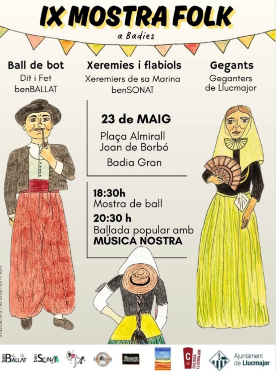 La cultura popular mallorquina omplirà Badia Gran amb la IX Mostra Folk
