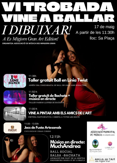 Es Migjorn Gran celebra la VI Trobada “Vine a ballar i dibuixar!” amb música, dansa i activitats artístiques