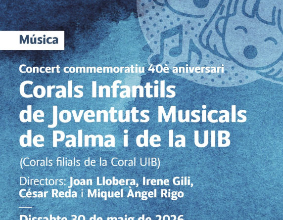 Les Corals Infantils de Joventuts Musicals de Palma i la UIB celebren el seu 40è aniversari amb un concert commemoratiu