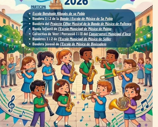 Sa Pobla acollirà una nova edició de la Trobada de Bandetes 2026 amb escoles de música d’arreu de Mallorca