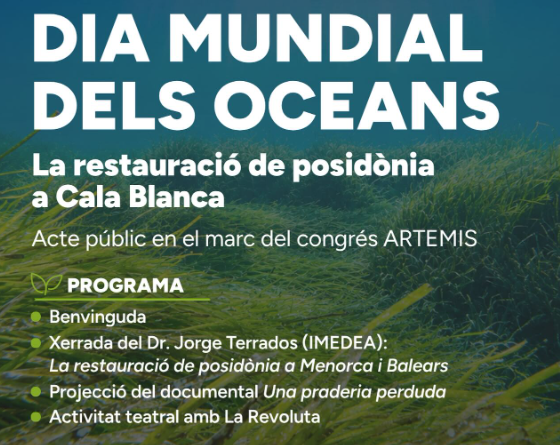 Ciutadella celebrarà el Dia Mundial dels Oceans amb una jornada dedicada a la restauració de la posidònia
