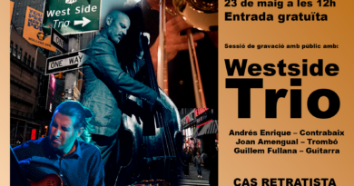Westside Trio actuarà a Montuïri dins el cicle musical Pare Antoni Martorell