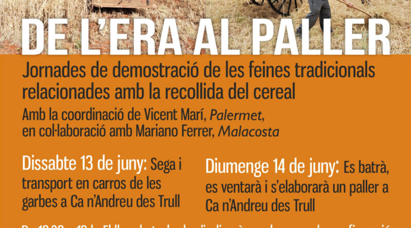 Santa Eulària recupera les feines tradicionals de la collita amb les jornades «De l’era al paller»