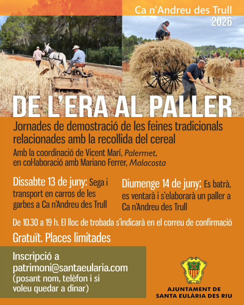 Santa Eulària recupera les feines tradicionals de la collita amb les jornades «De l’era al paller»
