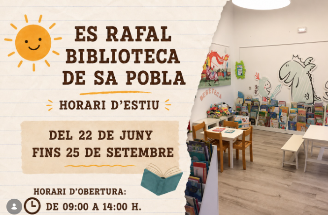 La Biblioteca Es Rafal de sa Pobla amplia la seva activitat durant tot l’estiu