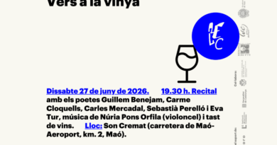 La poesia i el vi es donaran la mà a Maó amb una nova edició de “Vers a la vinya”
