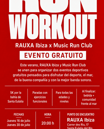 RAUXA Ibiza i Music Run Club organitzen dues sessions gratuïtes de Run Workout a Santa Eulària